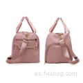 Bolsa de viaje multifuncional de mujer rosa plegable de alta calidad de alta calidad con compartimento de zapatos